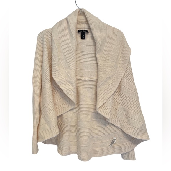 WHBM Sz XS Open Front Cardigan Asymmetric Longer Back Flown - Picture 1 of 7